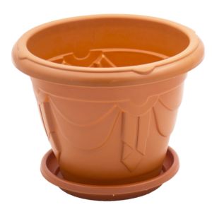 Горшок пластмассовый для цветов №13 белый (20 см/21 см/4,5 л) (Уз)